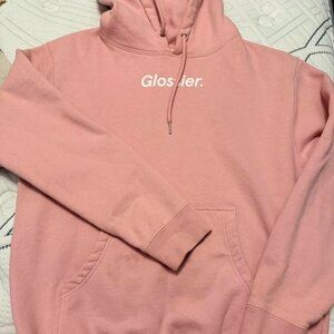 Like New Pink Glossier Hoodie Size Small